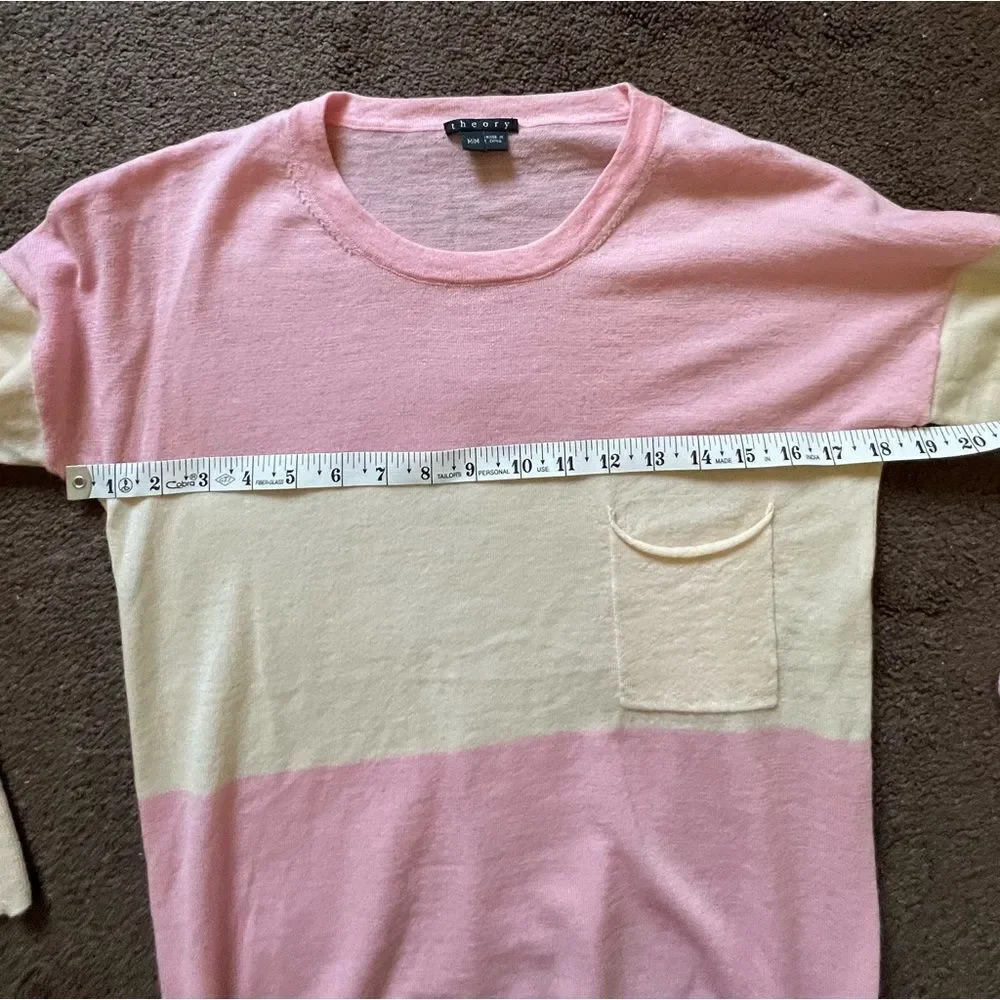 Theory 100% Wool Striped Pocket Sweater
